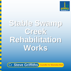 Stable Swamp Creek Rehabilitation Works from the footbridge on Leeds Street to Marshall Road, Rocklea