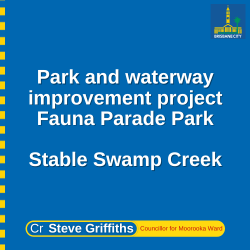 Stable Swamp Creek Restoration Works Underway at Fauna Parade Park
